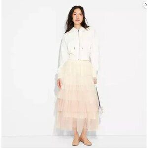 Wicked A Collection From Paul Tazewell glinda Layered Tulle blush Maxi Skirt XS